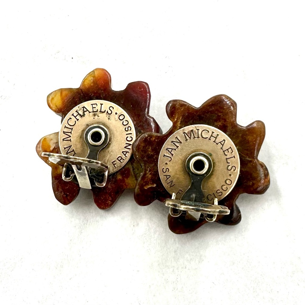 Vintage Jan Michaels S.F. Agate Clip On Earrings - Picture 7 of 7